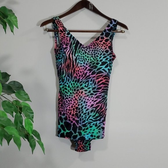 Vintage Jantzen Swimsuit Animal Rainbow - Picture 5 of 15